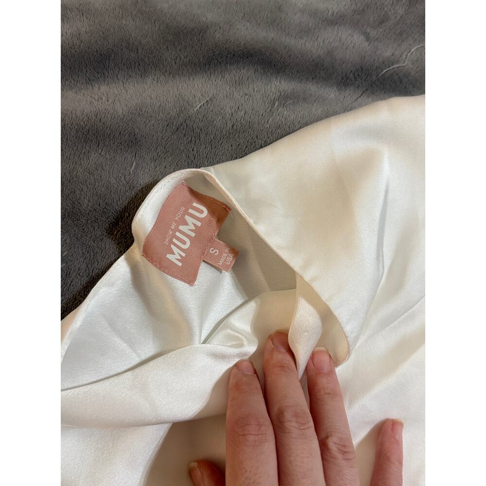 NWOT Show Me Your Mumu Size Small Jasmine Halter Maxi Dress Ivory Luxe Formal - Picture 5 of 10